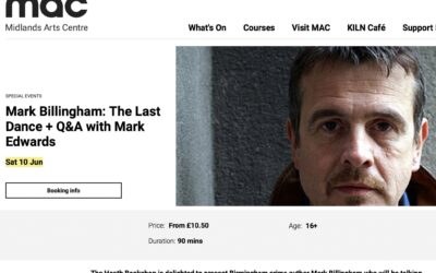 Come to Brum for a Q&A with me and Mark Billingham
